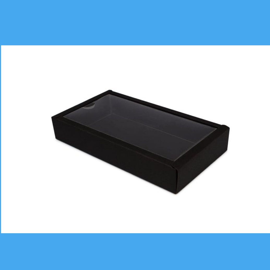 Black Rectangular Cardboard Box - Recycled Material